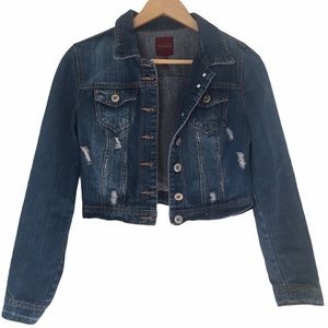 Highway Jeans Distress Crop Jacket - Medium